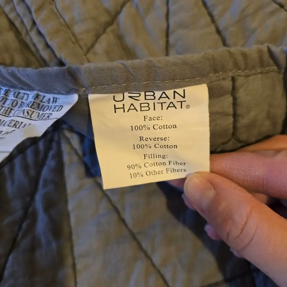 Urban Habitat Mason Coverlet Quilt 3 Piece Set Full/Queen Pillow Shams